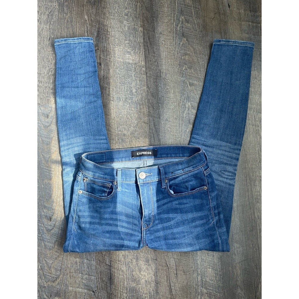 Express Medium Wash Legging Mid Rise Denim Size 4S